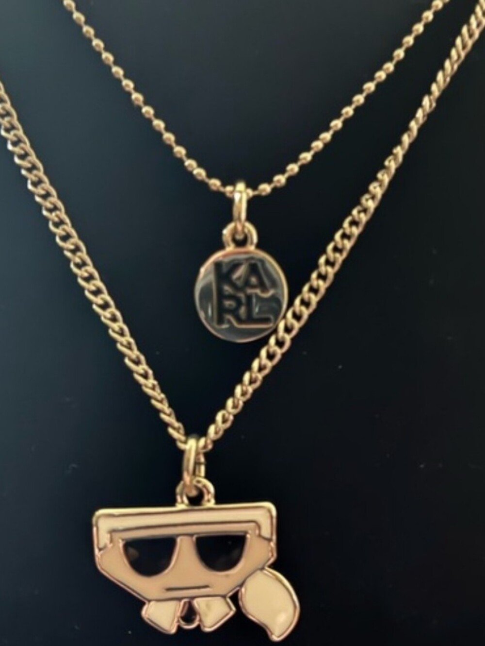 Karl Lagerfeld Silver-Tone Layered Pendant Necklace Set, NIB, GIFTABLE - Picture 2 of 4